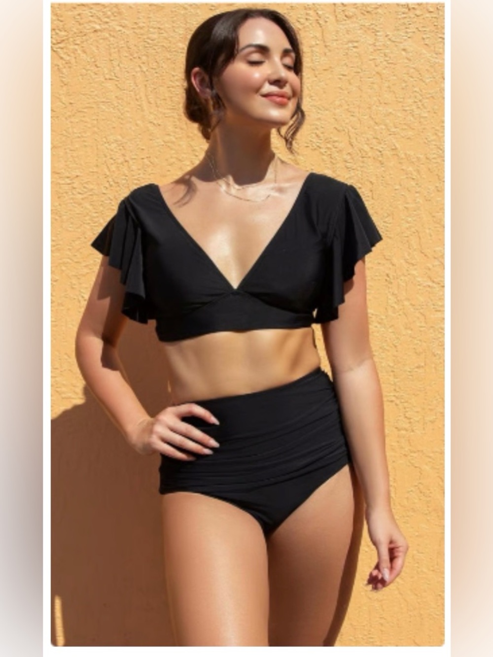 Sporlike Womens Ruffle Swimsuit Top Size XL